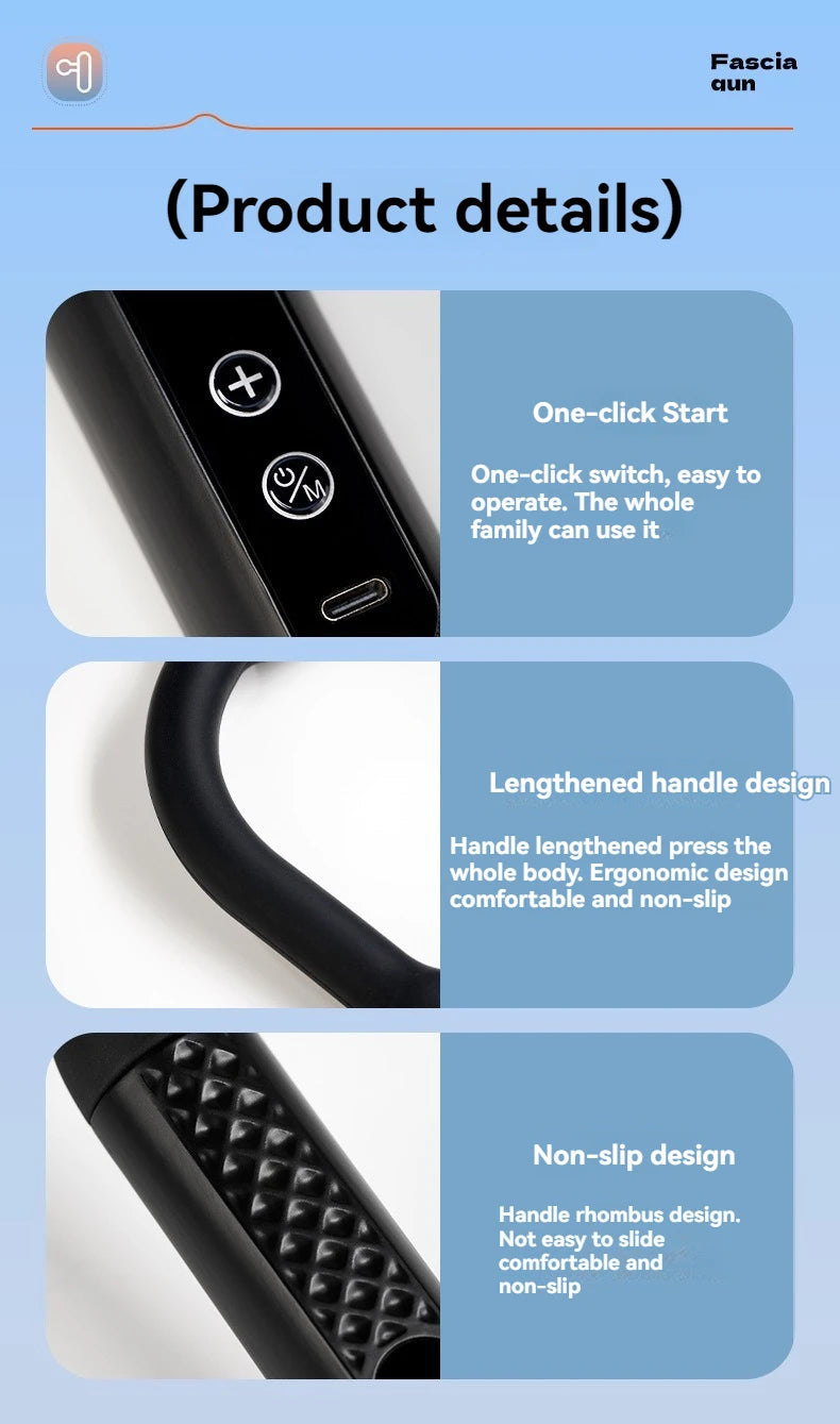 Smart Fascia  Electric Massager Massage Hammer Rechargeable Fascia  Home Handheld Hammer Back Artifact Body  Massager