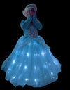 Light Up Cinderella Princess Girls Cosplay Dress Costume Led Vestidos Birthday Party Dress Halloween Clothes