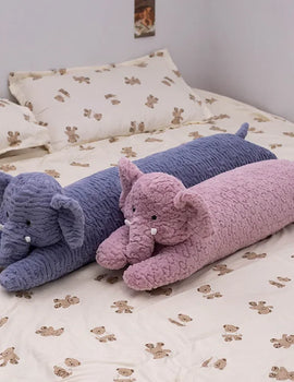 Large Elephant Body Pillow Long Sleeping Cushion Cute Stuffed Animal Elephant Decorative Body Pillow Chair Back Cushion Decor