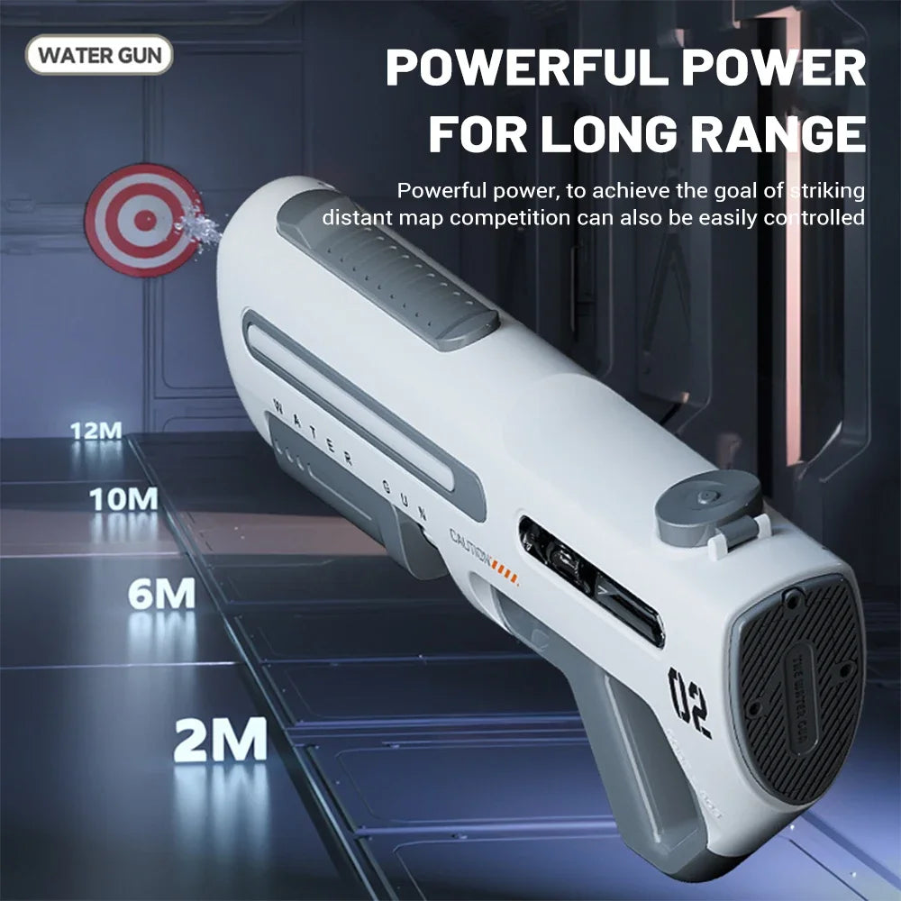 Pulse Electric Continuous Long-Range Water Gun Rechargeable Large Capacity Outdoor Water Blaster