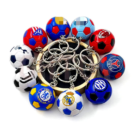 Football Club Soccer Ball Keychain Team Flag Pendant Fan Souvenir Bag Charm