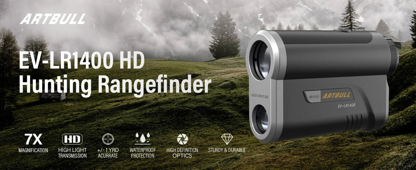 7X Laser Distance Meter 1400 Yard Rangefinder With OLED Red Display