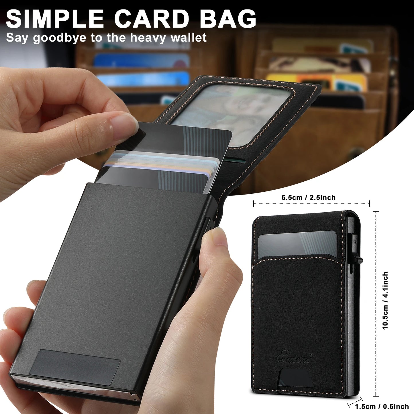 Magnetic PU Leather Wallet Case with Card Slot & Kickstand for Samsung Galaxy S26 Ultra / S25 Plus – Wireless Charging Cover