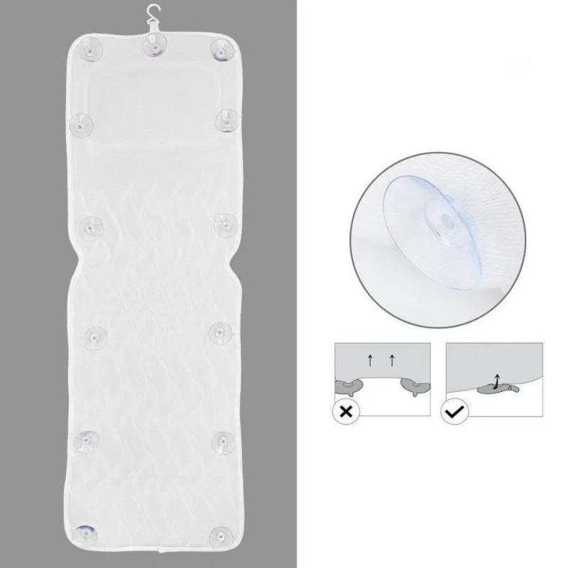 Full Body Bath Pillow Non-slip Bathtub Cushion Bath Tub Headrest Waist Pillow Breathable Bath Mat For Any Tub