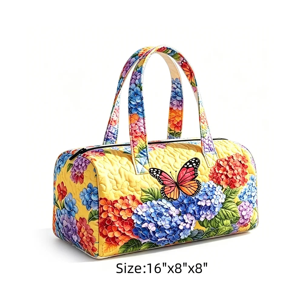 Tropical Starry Night Duffel Bag Flamingo Palm Tree Print Travel Navy Blue Quilted Overnight Bag for Women Summer Beach Vacation