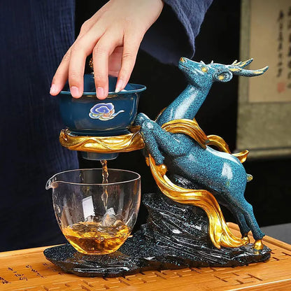 Deer Ceramics Teapot Creative Handmade Chinese Teapot Water Diversion Rotating Suction Kung Fu Tea Drinking