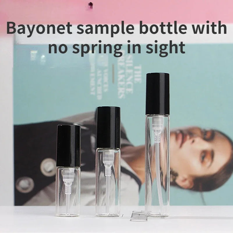 10pcs 2ml 3ml 5ml Bayonet Spray Bottle Portable Empty Clear Perfume Bottle Glass Sample Mini Travel Cosmetic Container