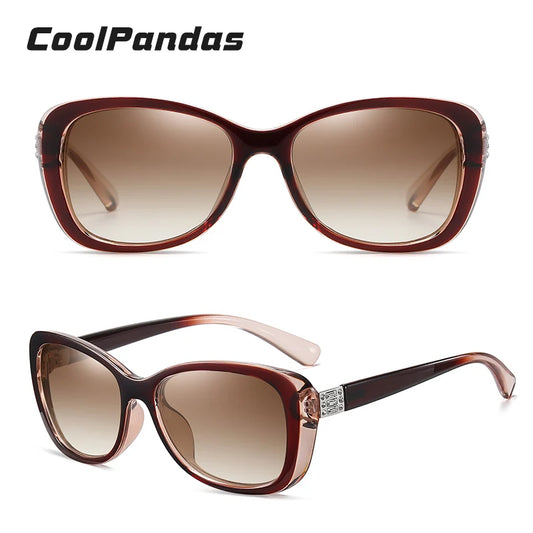 Diamond Gradient Polarized UV400 Square Sunglasses for Women Driving Travel Glasses