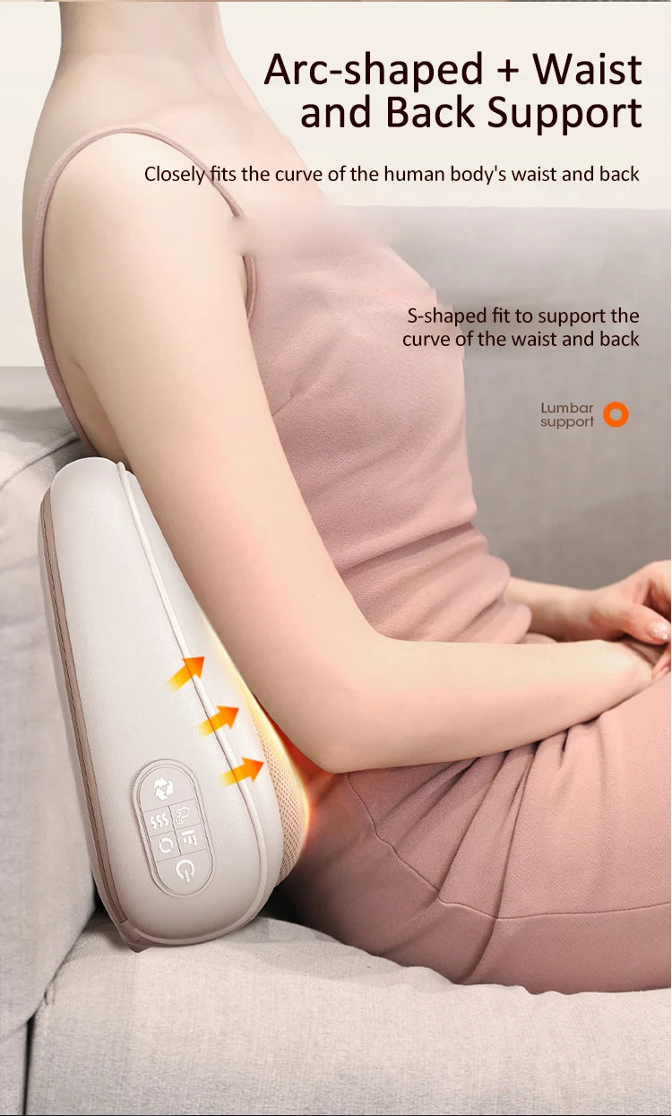 Neck Massage Pillow Cervical Massager Waist Back Shoulder Shiatsu Kneaded Multifunctional Hot Compress Relaxation Gift