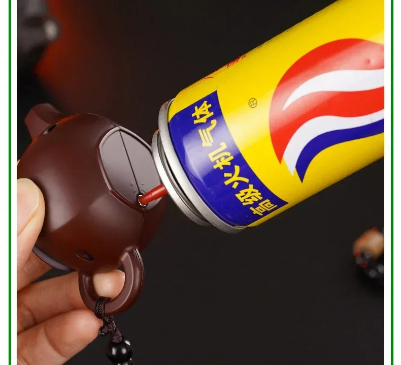 Creative Teapot Gas Lighter Adjustable Flames with Playing Inflation Windproof Red Flame Cigarette Accessories Unique Gift