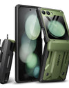 Dual Layer Rugged Protective Cover with Rotatable Belt Clip Screen Hinge Protection Case for Samsung Galaxy Z Flip 5