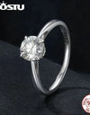 1.0CT Moissanite 925 Sterling Silver Platinum Plated Wedding Ring for Women Classical D Color Lab Diamond Engagement Rings