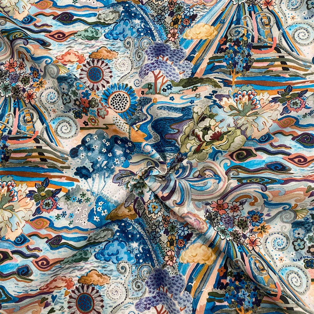 1/2/3/5/10M Elysian meadow 80s 100% Cotton Poplin Like Liberty cotton tana lawn fabric Making Dress Clothing Handmade Dly cloth