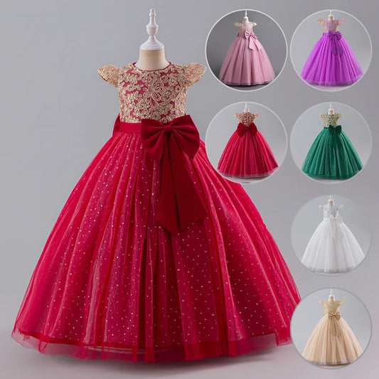 Fluffy Tulle Princess Ball Gown with Bow Belt