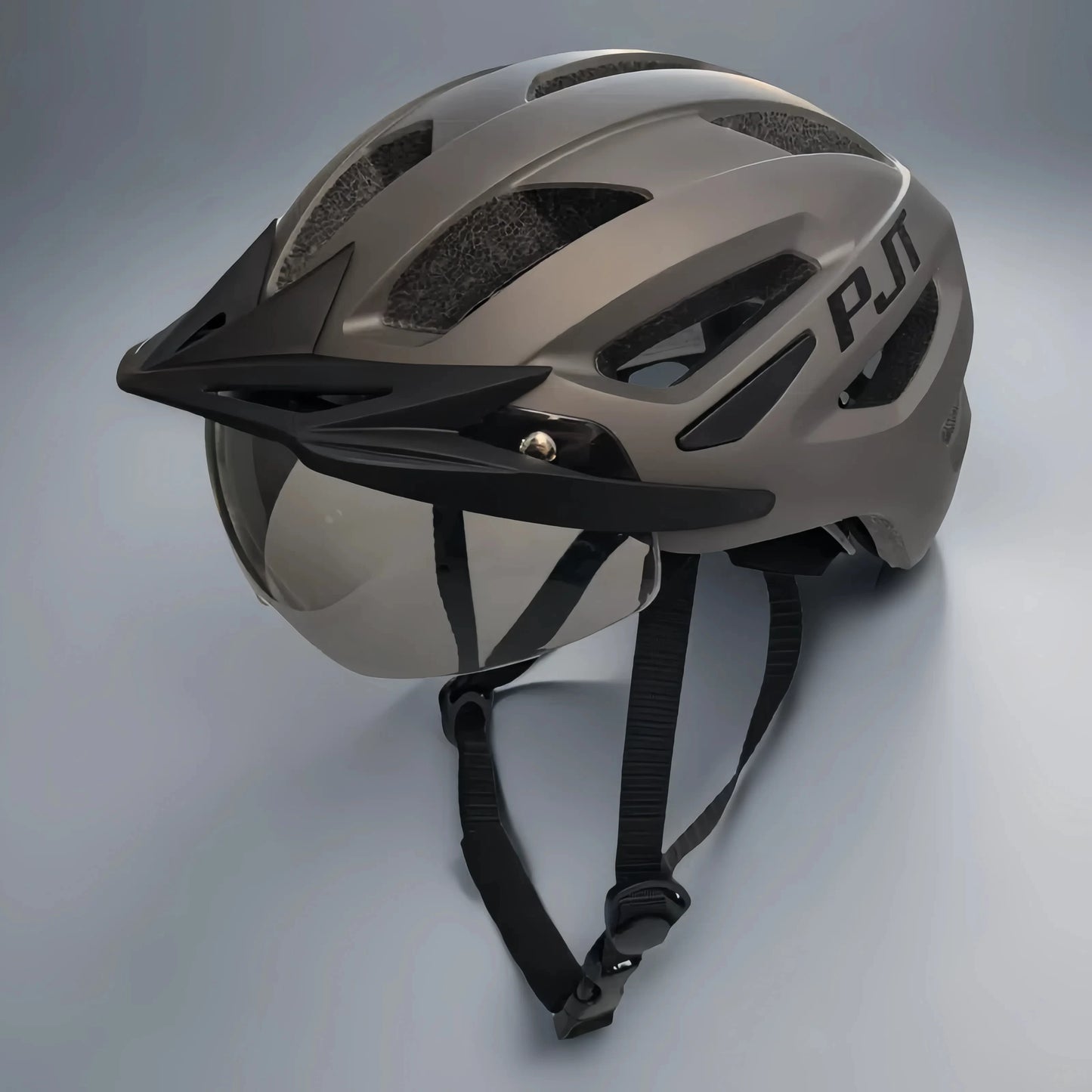 Cycling Helmet With Sun Visor Goggles For Road And Mountain Bike