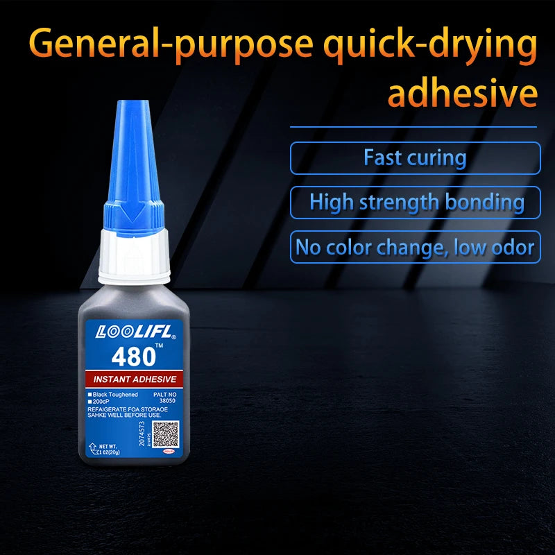 480 Black Super Black glue for Plastic Wood Metal tyres Rubber shoes Strong Adhesive Repair