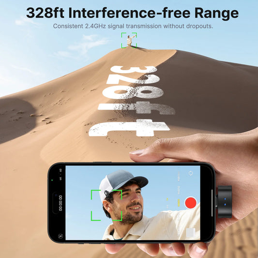 Magic Professional Wireless Lapel Microphone Shotgun/Desktop/Handheld Mic for iPhone Android Camera PC Video Recording