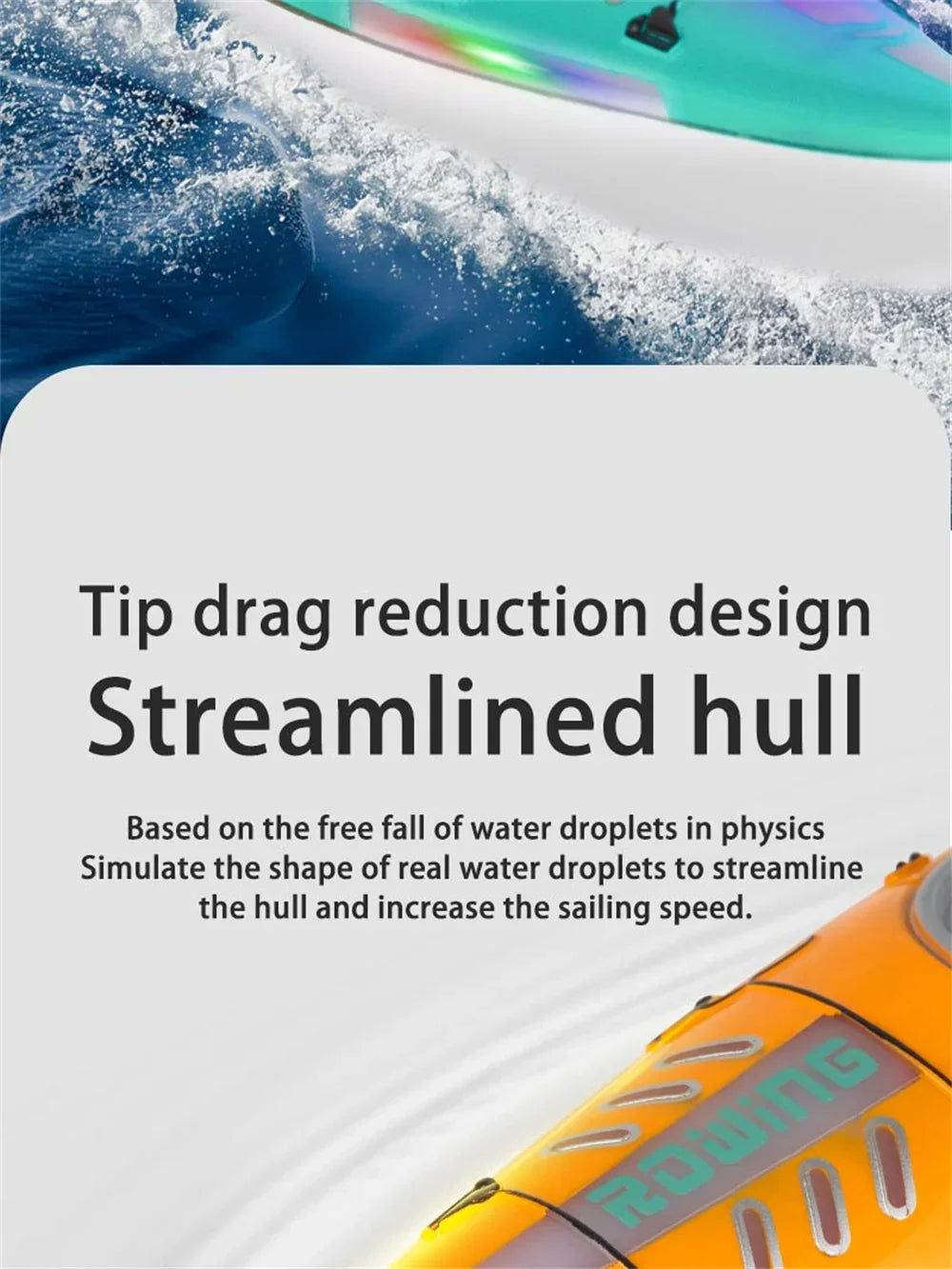 Rc Boat Kayak Racing Ship 2.4G Remote Control Rowing Boat Paddling Water Competition Games Summer Outdoor Toy for Boys Gift