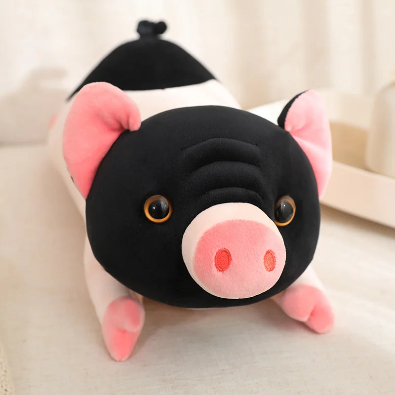 Cute Miniature Pig Plush Stuffed Animal Lying Down Pillow