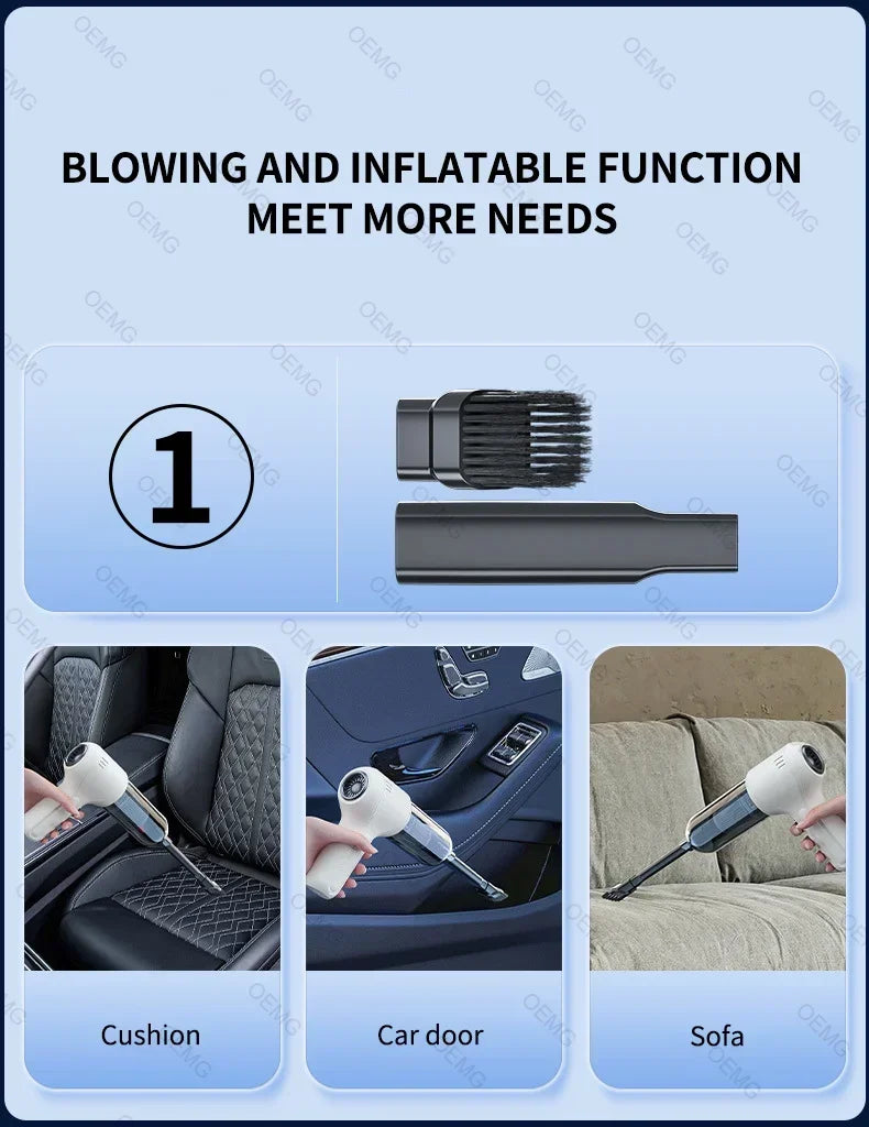 Powerful Car Vacuum Cleaner Handheld Portable Wireless Vacuum Cleaner Cleaning Machine Strong Suction Mini Car Cleaner