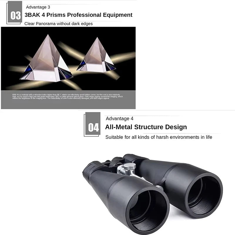 30-260X160 HD Ultra-High Telescopes Binoculars BAK4 Prism Binoculars Portable Fmc Coating for Camping Hunting Travel Observing O