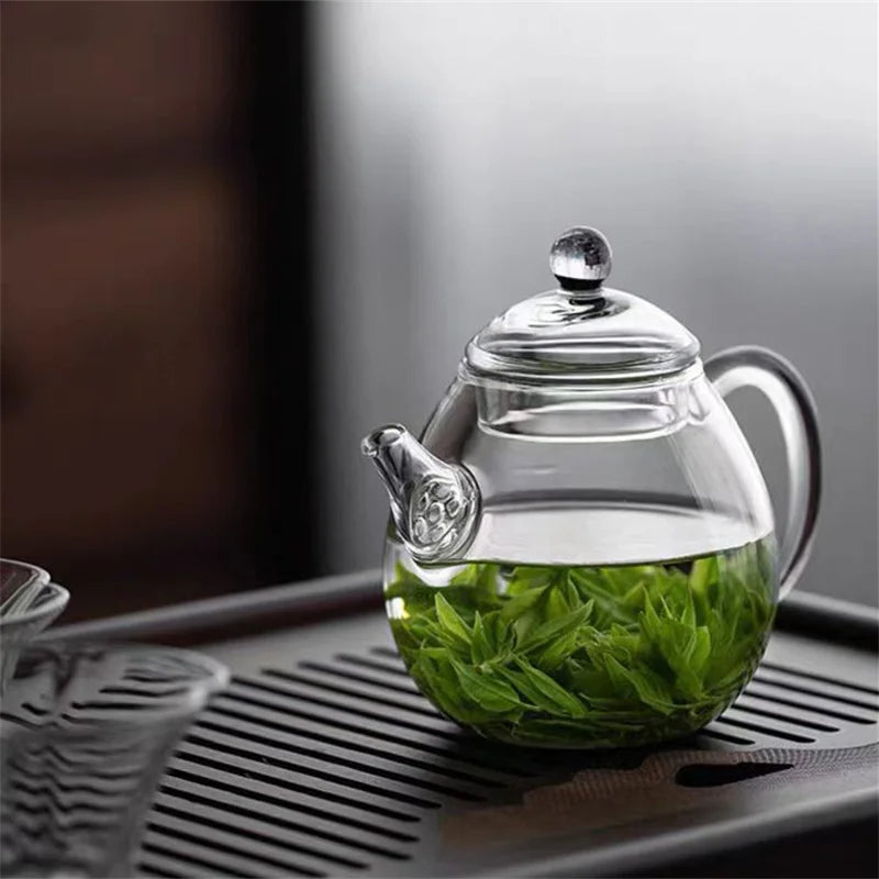 200ml Small Glass Teapot Tea Utensils Green Tea Flower Tea Maker  Home Heat-resistant Kungfu Tea Set Small Tea Pot Teaware