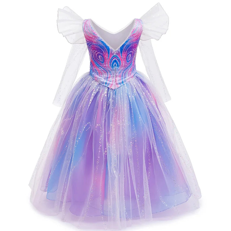 Good Witch Sparkling Gown Purple Sparkling Tulle Gown Girls Halloween Party Princess Costume