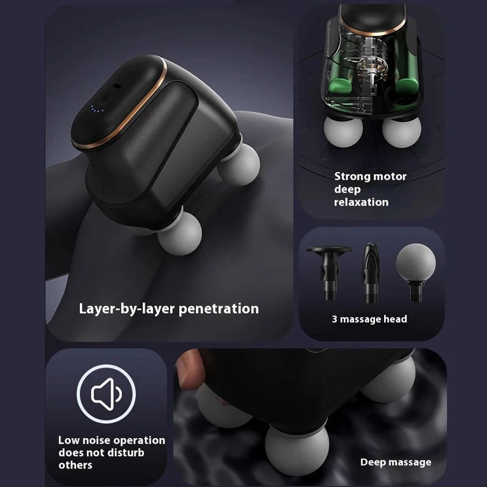 Portable Fascia  Muscle Massager  Four-head High Frequency Neck Shoulder Waist Massage Machine Professional Fascia Massage