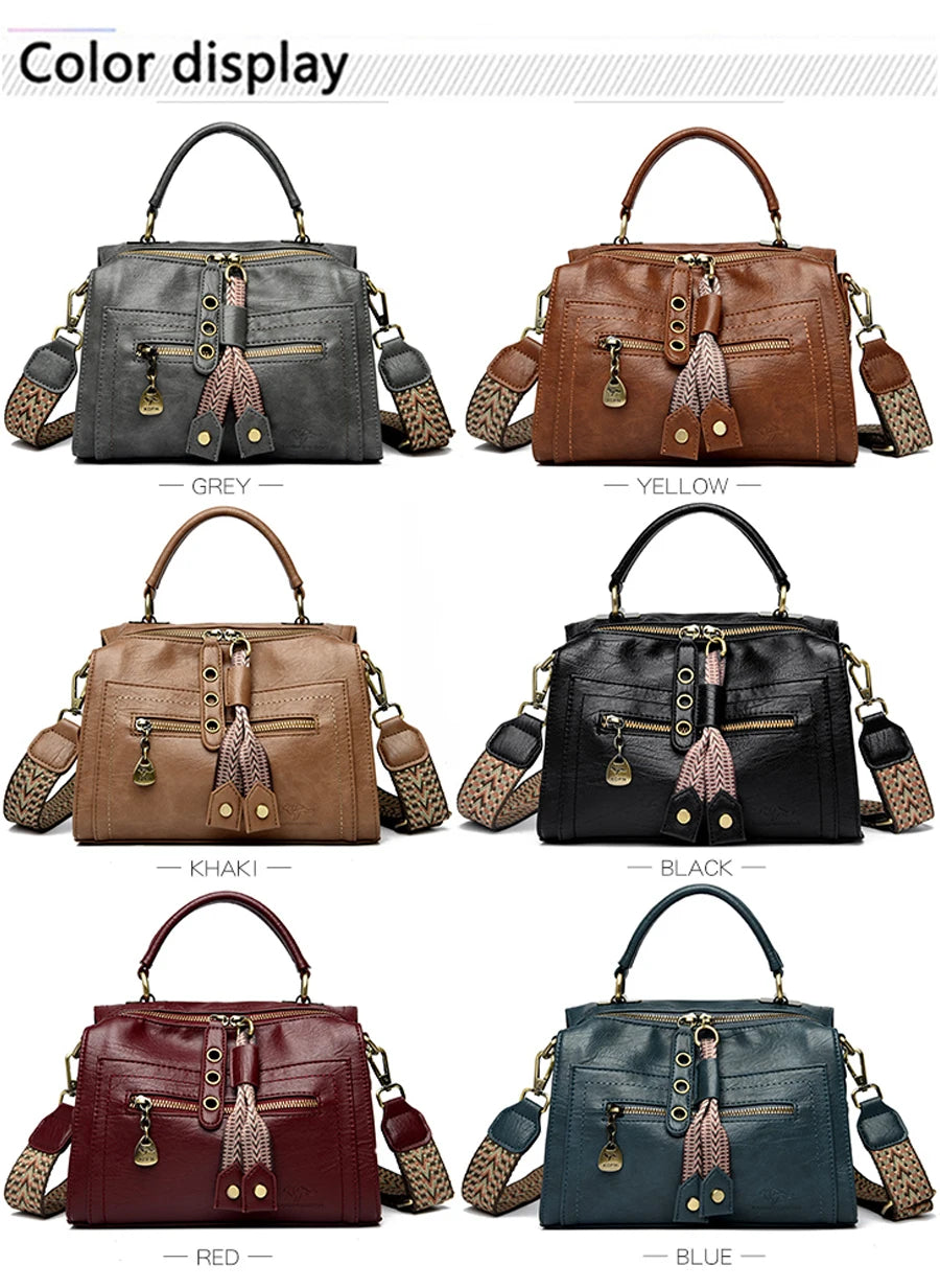 Handbags High Quality Leather Shoulder Bags Designer Solid Color Handbag