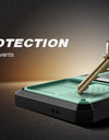 Bulit-in Ring Holder Case for Samsung Galaxy S24 with Tempered Glass Screen Protector Sliding Camera Cover Rugged Phone Case