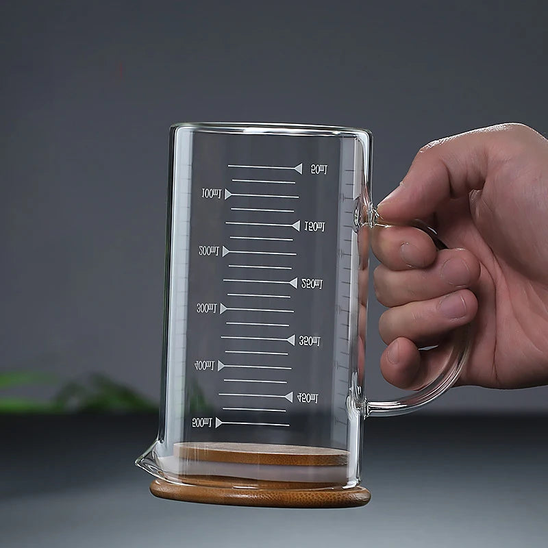 250/350/500/1000ml Glass Measuring Cup With Lid Heat-resistant With Scales Laboratory Beaker Handle Kitchen Measuring Mug
