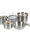 A Style Outdoor Stainless Steel 5pcs Camping Tourism Family 5L Portable Picnic Soup Frying Steaming Household