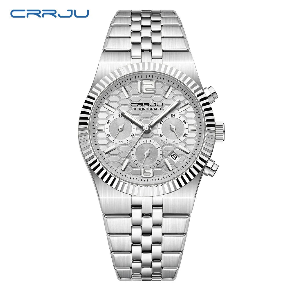 Classic Men's Automatic Date Watch Stainless Steel Quartz Elegant Round Case Luminous Versatile Fashion Night Light 2323