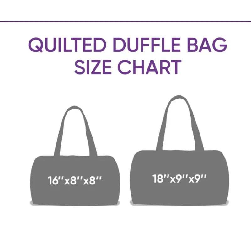Bus Print Quilted Travel Duffle Bag Large Capacity Zipper Tote
