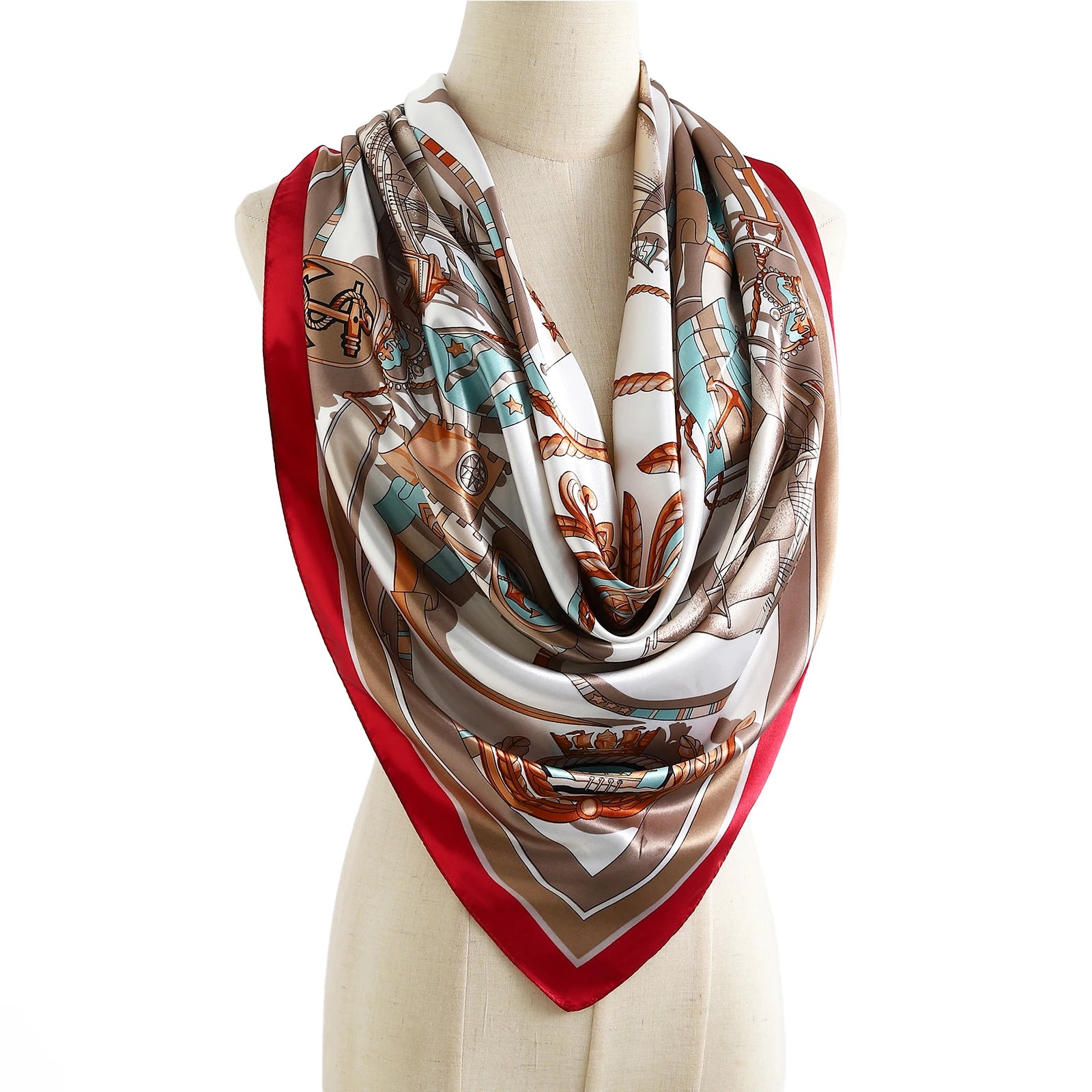 Square Women Scarves Silk Office Ladies Hair Neck Bandanna Headband Foulard Headcloth Muslim Headscarf Female muffler