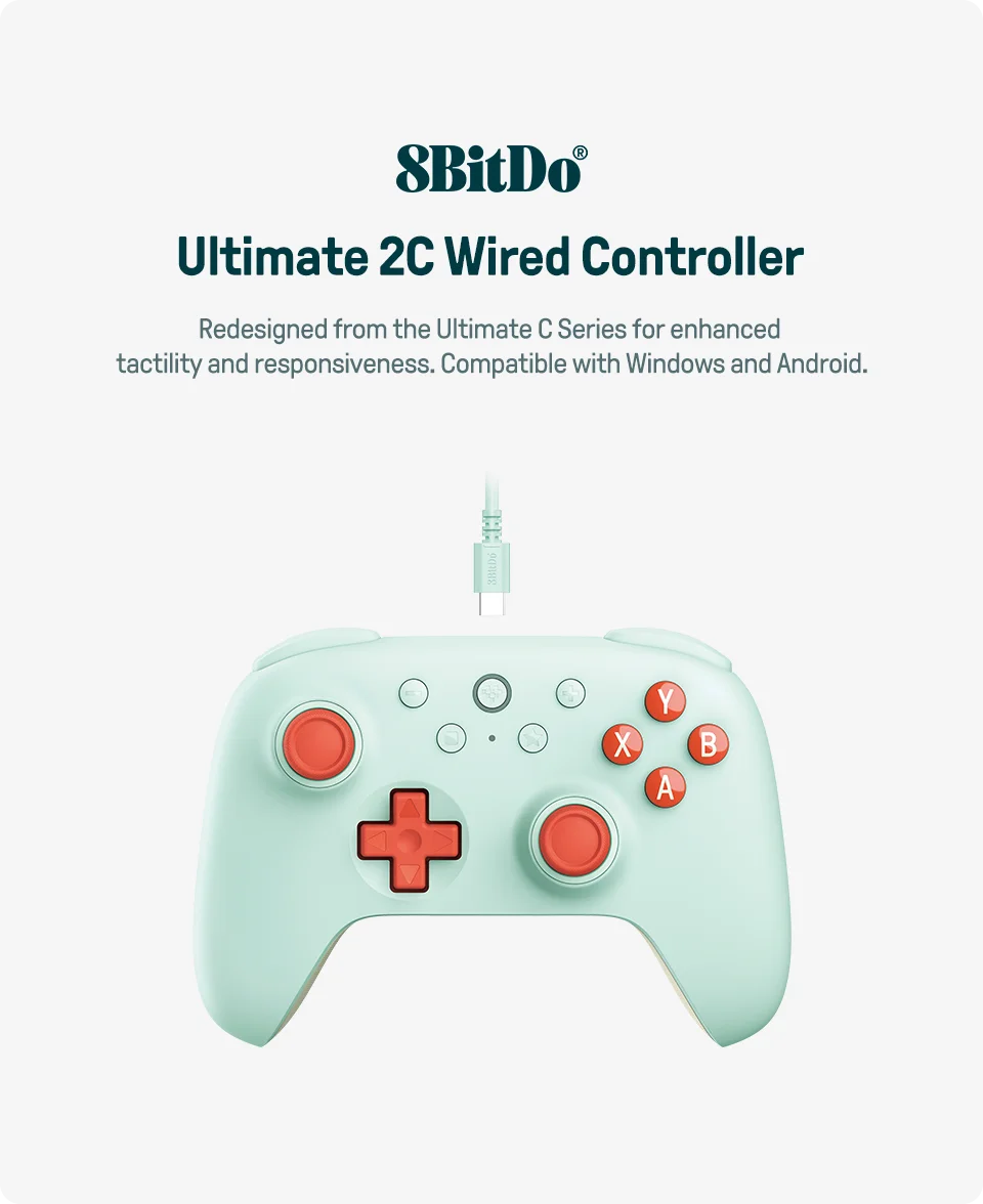 Wired Gaming Controller with Hall Effect Joysticks and Triggers for PC and Android