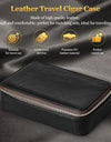 Cigar Humidor, Leather Travel Cigar Humidor, Include Cedar Wood Slot Tray, Cigar Draw Enhancer and Multifunction Cigar Cutter