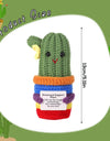 2 Pcs Funny Crochet Positive Energy Cactus Doll with Encouragement Card Handmade Wool Knitted Emotional Support Plant Ornament Gifts