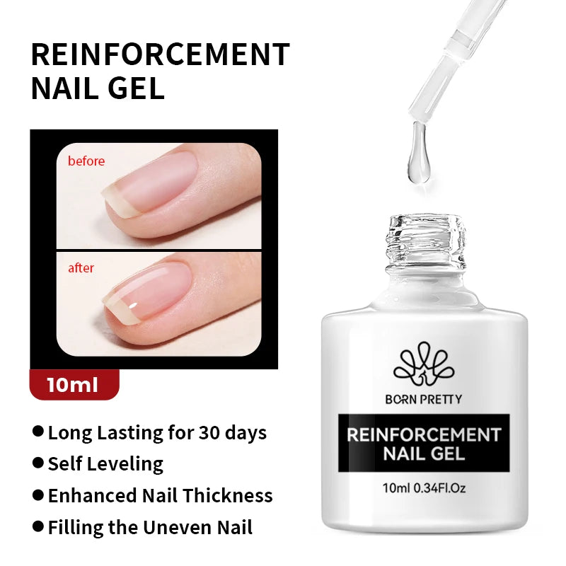 10ml Base Gel Top Coat Rubber Gel Reinforcement Gel for Nails Tools Soak Off UV LED Nail Varnish Function Gel