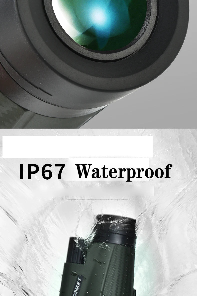 10X50 Monocular Telescope HD Professional With Anti Shake Wristband BAK4 Prism Scope Waterproof for BirdWatching Hiking
