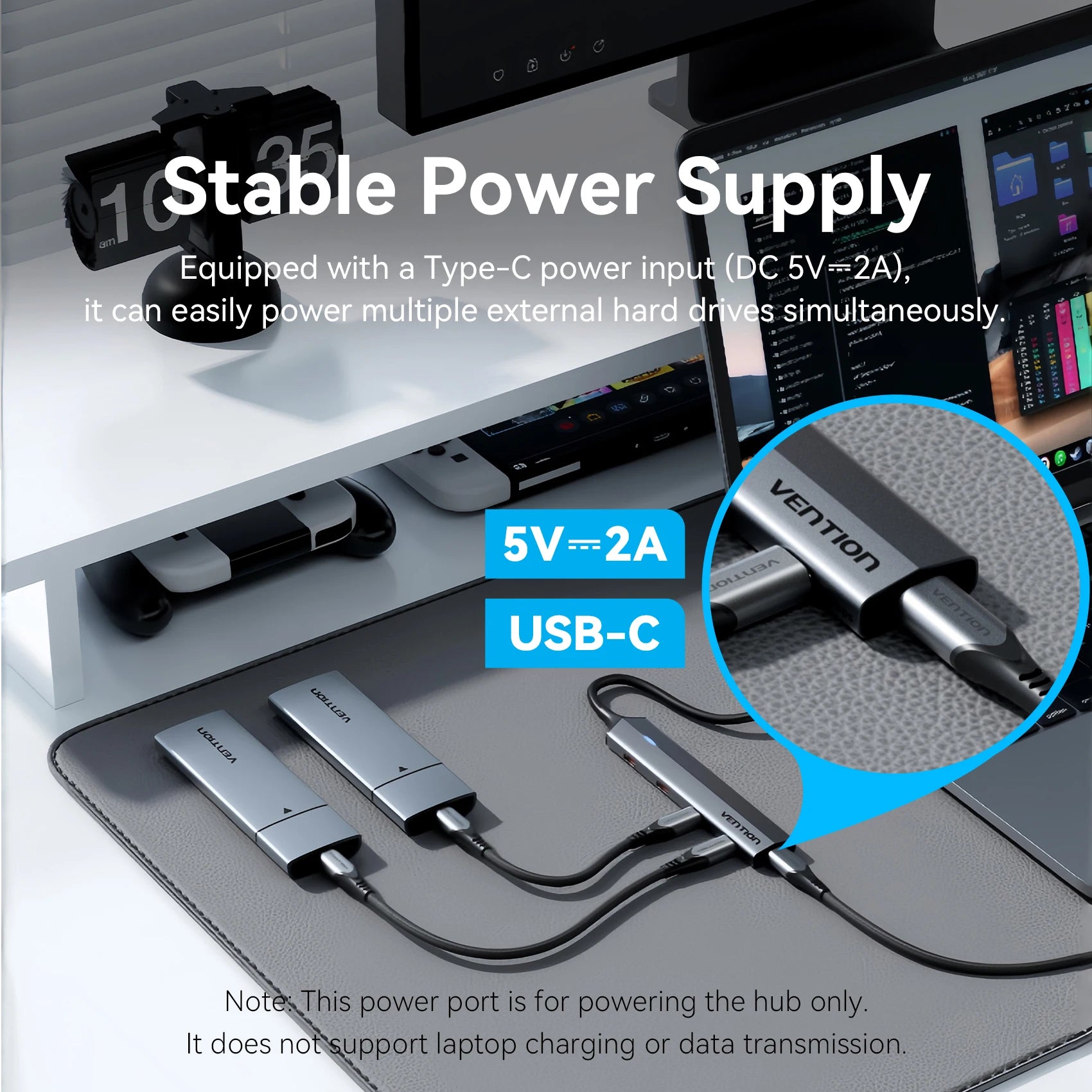 10Gbps USB3.2 Gen2 HUB for PC Laptop MacBook Air/Pro Desktop Portable Multi Port USB C Splitter Hub