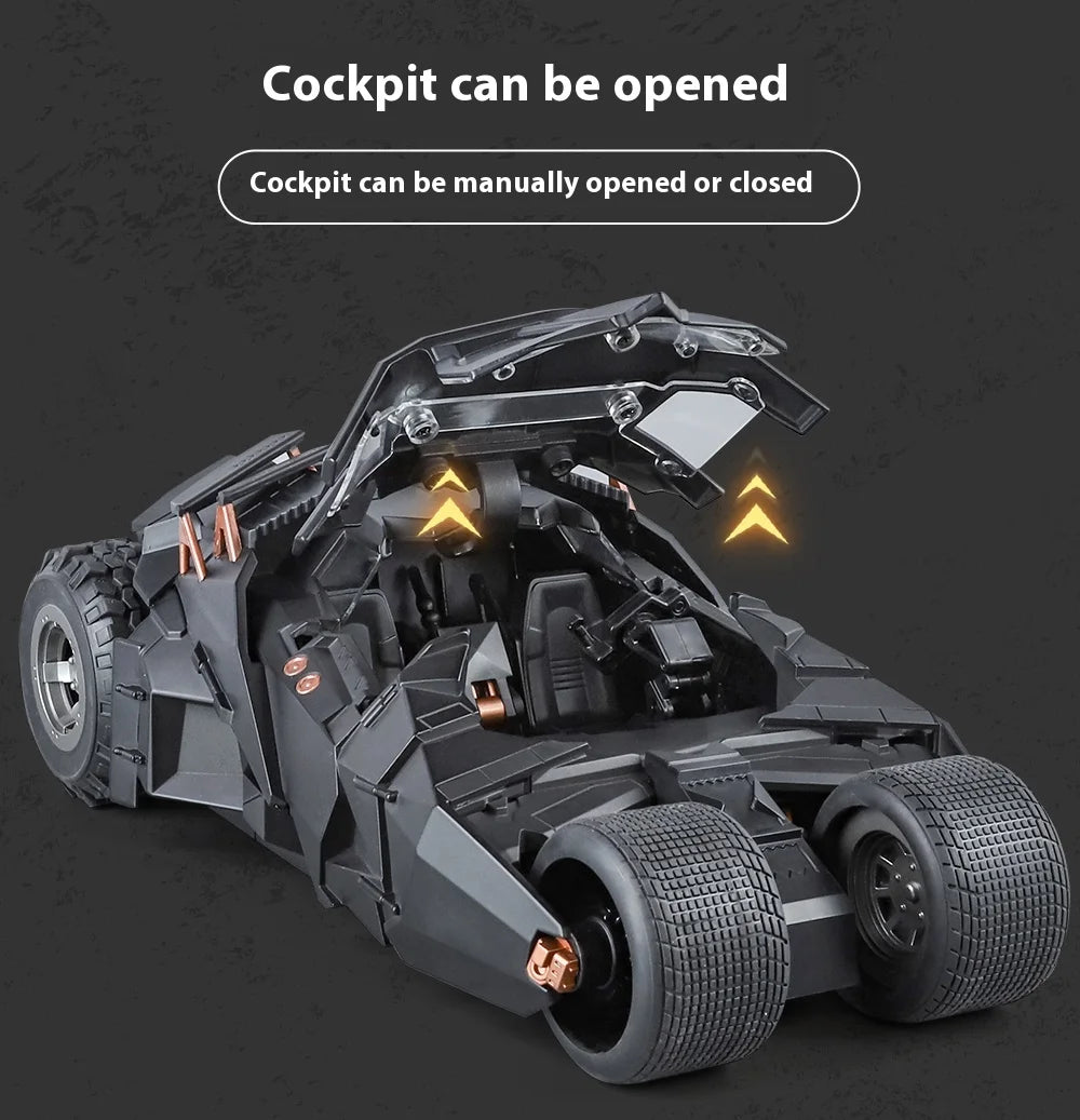 1:18 Batmobile Tumbler Alloy Diecast Model Sound Light Car Spray Function Toy Display Ornament Toys For Gift For
