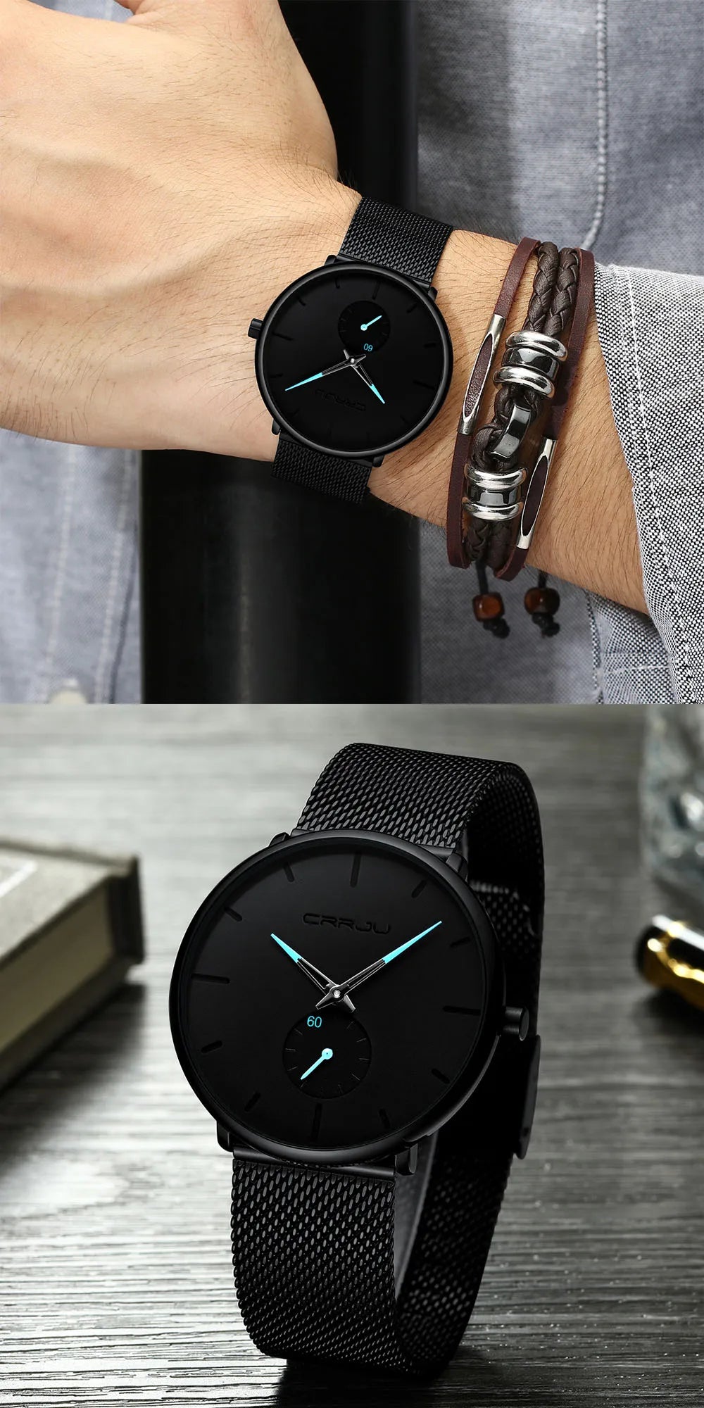 Fashion Mens Watches Top Brand Luxury Quartz Watch Men Casual Slim Mesh Steel Waterproof Sport Watch Relogio Masculino