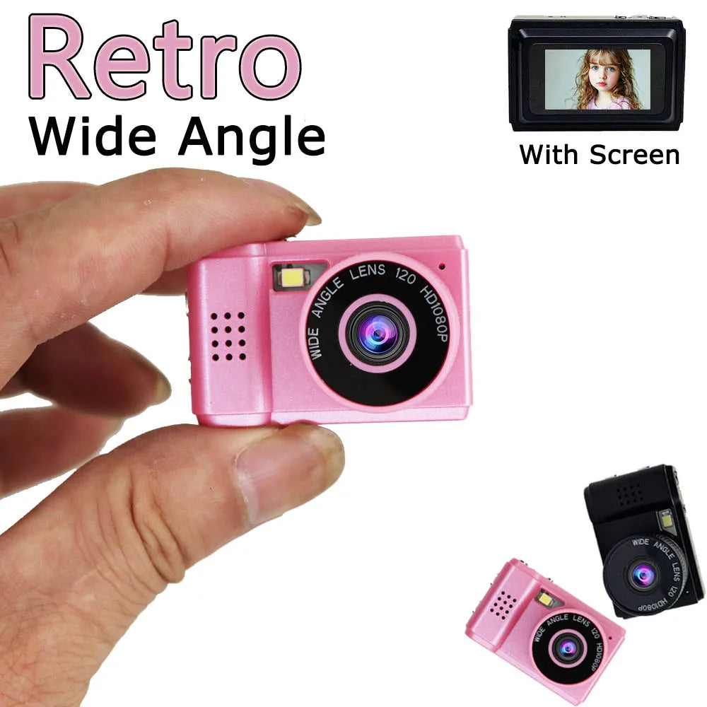 Retro Mini Camera With Screen Indoor Home Outdoor 1080p Sports Portable Vintage Very Small Mini Camera Video Recorder