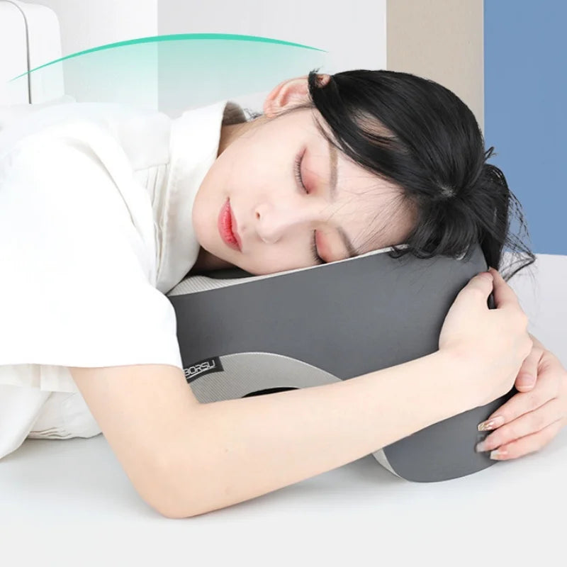 1pc Slow Rebound Travel Pillow U-shaped Headrest Neck Support Pillow Nap Pillow Travel Airplane Pillow Cartoon Memory Foam