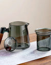 600ml Walnut Wooden Handle Lid Filter Glass Teapot Tea Water Separation Glass Tea Pot Office Kung Fu Tea set Teaware