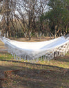 Macrame  Double Hammock Bohemian Woven Fringe Tassels Canvas Large Hanging Swing Bed Chair for Beach Yard Bedroom Patio Porch
