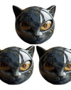 Black Cat Figurine Resin Cat Head Healing Stone Marble Texture Cat Stone Resin Cat Sculpture Ornament Cat Sculpture Craft Decor