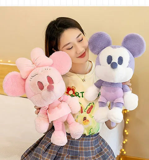 Kawaii Mickey Minnie Plush Toy Couple Doll Stuffed Dolls Animal Kids Birthday Gift for Girls Soft Cuddly Pillow Pal Wholesale