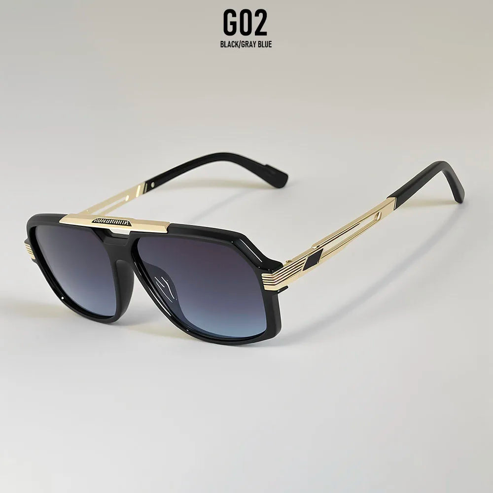 Square Metal Frame Sunglasses With UV400 Protection